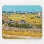 Vincent van Gogh - Harvest in La Crau Muismat<br><div class="desc">Oogst in La Crau,  met Montmajour in the Background - Vincent van Gogh,  1888</div>