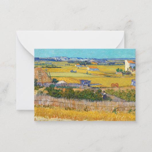 Vincent van Gogh - Harvest in La Crau Notitiekaartje (Voorkant)