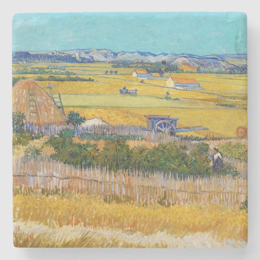 Vincent van Gogh - Harvest in La Crau Stenen Onderzetter (Voorkant)