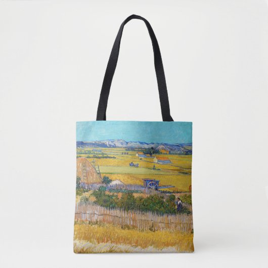 Vincent van Gogh - Harvest in La Crau Tote Bag (Voorkant)