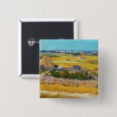 Vincent van Gogh - Harvest in La Crau Vierkante Button 5,1 Cm (Voorkant /achterkant)