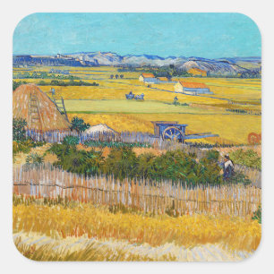 Vincent van Gogh - Harvest in La Crau Vierkante Sticker