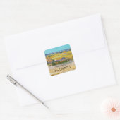 Vincent van Gogh - Harvest in La Crau Vierkante Sticker (Envelop)