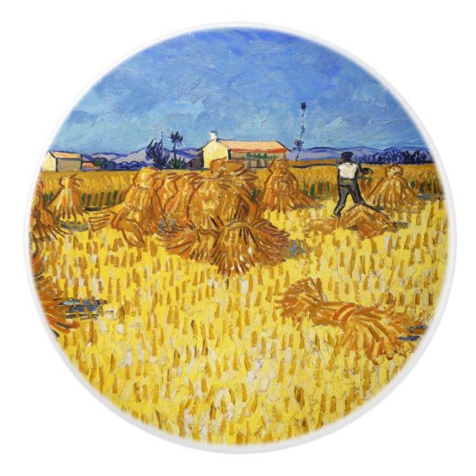 Vincent van Gogh - Harvest in Provence Keramische Knop (Voorkant)