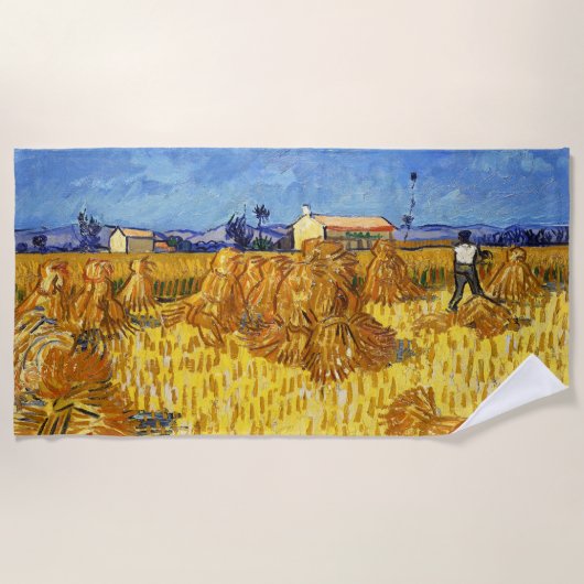 Vincent van Gogh - Harvest in Provence Strandlaken (Voorkant)