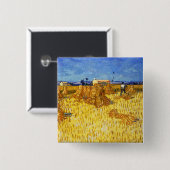 Vincent van Gogh - Harvest in Provence Vierkante Button 5,1 Cm (Voorkant /achterkant)