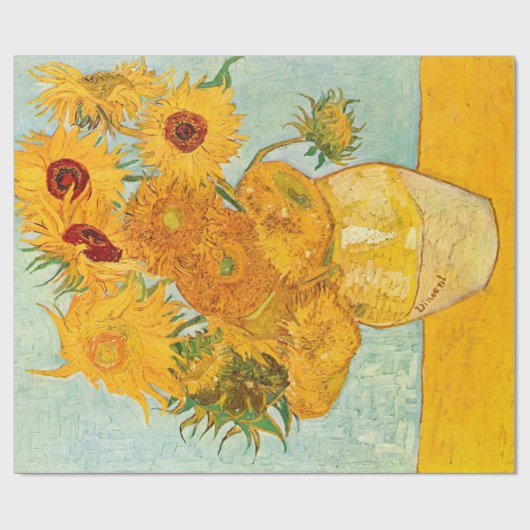 Vincent Van Gogh heeft twaalf zonnebloemen in een  Cadeaupapier (Vlak)