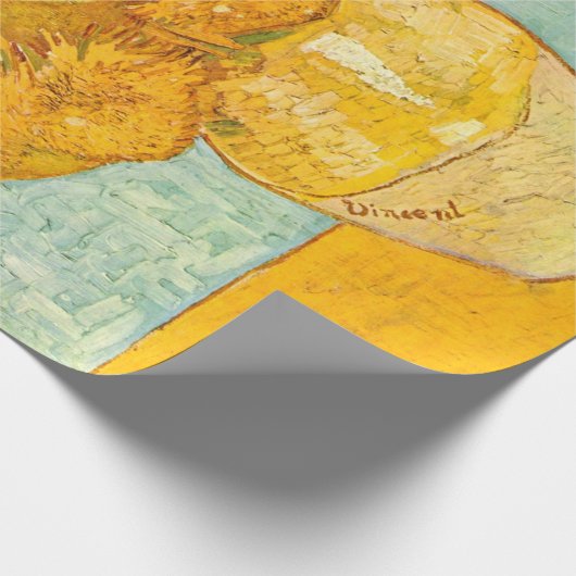 Vincent Van Gogh heeft twaalf zonnebloemen in een  Cadeaupapier (Hoek)
