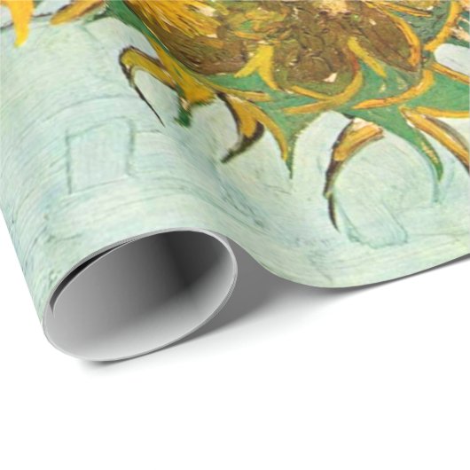 Vincent Van Gogh heeft twaalf zonnebloemen in een  Cadeaupapier (Rol Hoek)