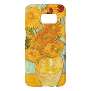 Vincent Van Gogh heeft twaalf zonnebloemen in een  Samsung Galaxy S7 Hoesje