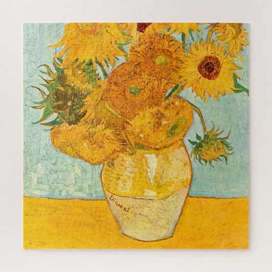 Vincent Van Gogh heeft twaalf zonnebloemen in een  Legpuzzel (Verticaal)