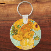 Vincent Van Gogh heeft twaalf zonnebloemen in een Sleutelhanger (Voorkant)