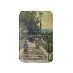 Vincent van Gogh - Hellend pad in Montmartre Badmat