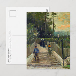 Vincent van Gogh - Hellend pad in Montmartre Briefkaart