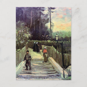 Vincent Van Gogh - Hellend pad in Montmartre Briefkaart