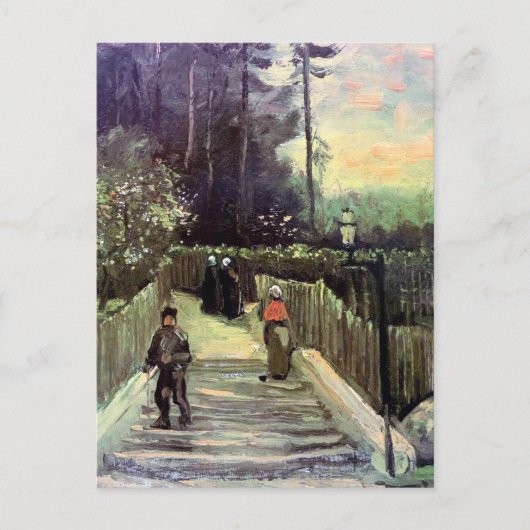Vincent Van Gogh - Hellend pad in Montmartre Briefkaart (Voorkant)