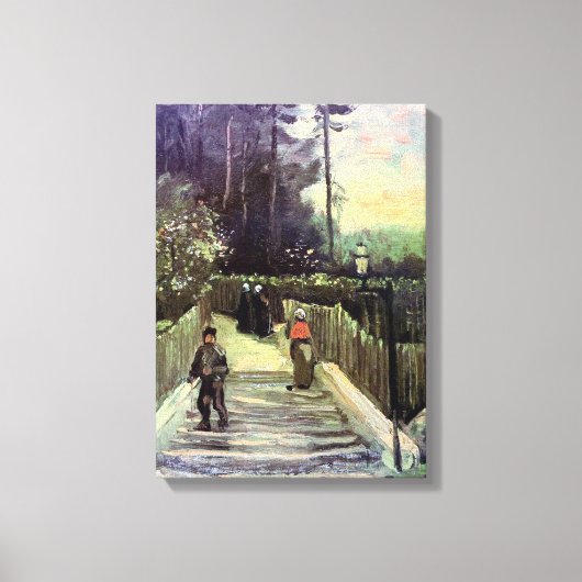 Vincent Van Gogh - Hellend pad in Montmartre Canvas Afdruk (Voorkant)