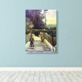 Vincent Van Gogh - Hellend pad in Montmartre Canvas Afdruk (Insitu (Houten vloer))