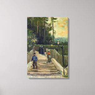 Vincent van Gogh - Hellend pad in Montmartre Canvas Afdruk