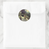 Vincent Van Gogh - Hellend pad in Montmartre Ronde Sticker (Tas)