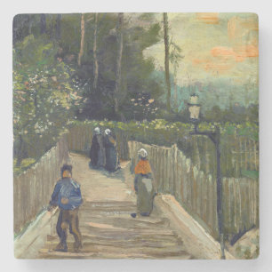 Vincent van Gogh - Hellend pad in Montmartre Stenen Onderzetter