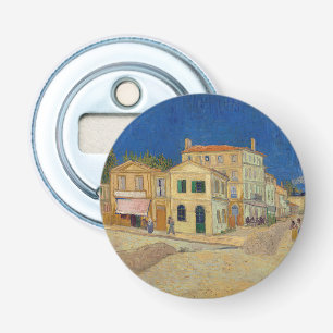 Vincent van Gogh - het Gele Huis / De straat Button Flesopener