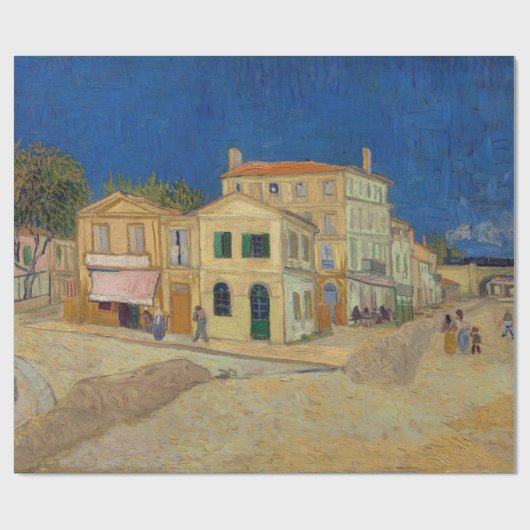 Vincent van Gogh - het Gele Huis / De straat Cadeaupapier (Vlak)
