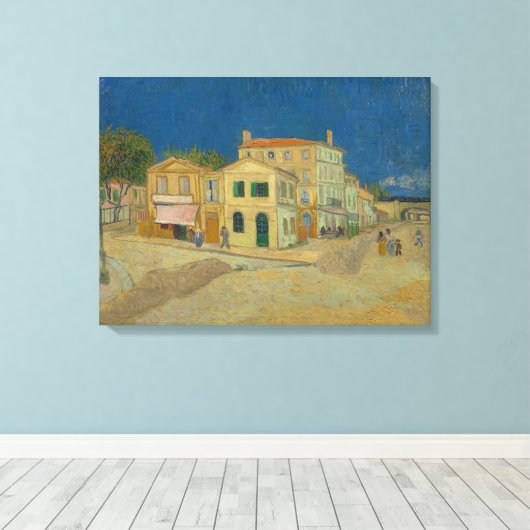 Vincent van Gogh, het gele huis, de straat Canvas Afdruk (Insitu (Houten vloer))