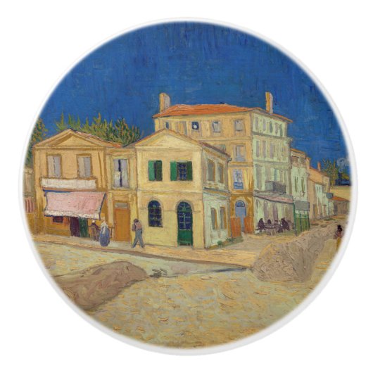 Vincent van Gogh - het Gele Huis / De straat Keramische Knop (Voorkant)