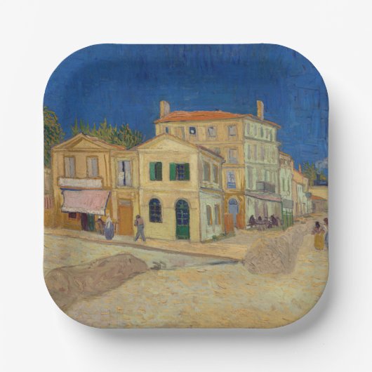 Vincent van Gogh - het Gele Huis / De straat Papieren Bordje (Voorkant)