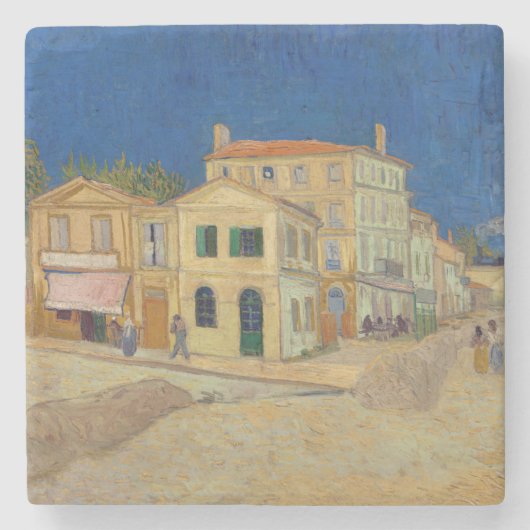 Vincent van Gogh - het Gele Huis / De straat Stenen Onderzetter (Voorkant)