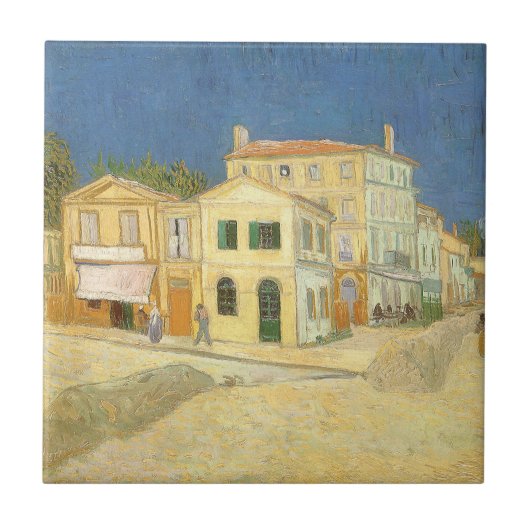 Vincent van Gogh - Het gele huis (de straat) Tegeltje (Voorkant)