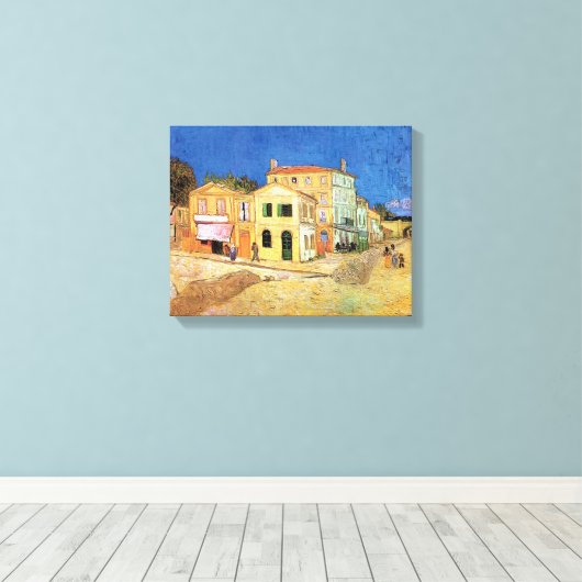 Vincent Van Gogh - het Gele Huis - Fine Art Canvas Afdruk (Insitu (Houten vloer))