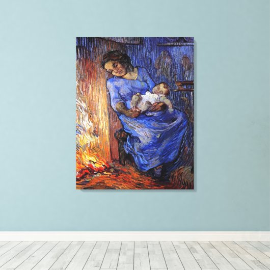 Vincent van Gogh - het Man is in Zee prima art Canvas Afdruk (Insitu (Houten vloer))