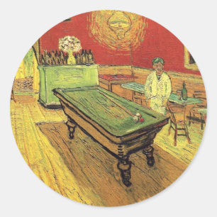 Vincent Van Gogh - Het Nachtcafé Kunstschilderij Ronde Sticker