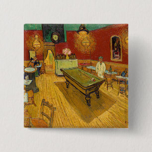 Vincent van Gogh - Het Nachtcafé Vierkante Button 5,1 Cm