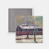 Vincent Van Gogh - het oude station in Eindhoven Magneet (Voorkant / Achterkant)