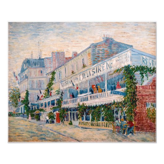 Vincent van Gogh - Het restaurant van de la Sirene Foto Afdruk (Voorkant)