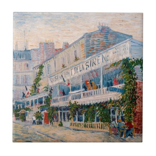 Vincent van Gogh - Het restaurant van de la Sirene Tegeltje (Voorkant)