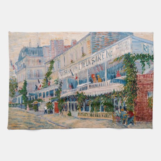 Vincent van Gogh - Het restaurant van de la Sirene Theedoek (Horizontaal)