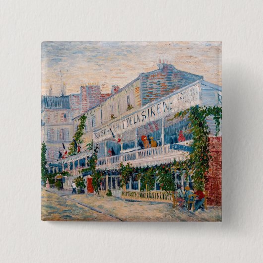 Vincent van Gogh - Het restaurant van de la Sirene Vierkante Button 5,1 Cm (Voorkant)