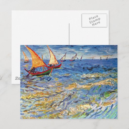 Vincent van Gogh - het Zee in Saintes Maries Briefkaart (Voorkant / Achterkant)
