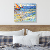 Vincent van Gogh - het Zee in Saintes Maries Canvas Afdruk (Insitu (Slaapkamer))