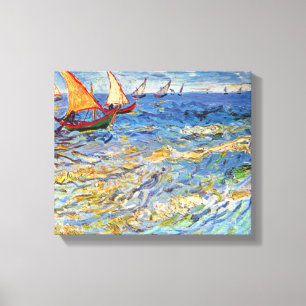 Vincent van Gogh - het Zee in Saintes Maries Canvas Afdruk