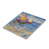 Vincent van Gogh - het Zee in Saintes Maries Tegeltje (Zijkant)