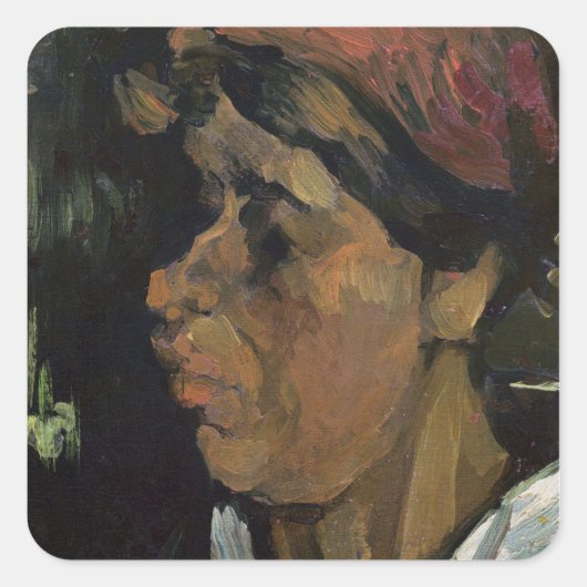 Vincent van Gogh | Hoofd van een Nederlandse boer, Vierkante Sticker (Voorkant)