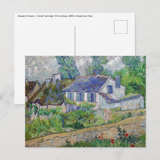 Vincent van Gogh - Houses bij Auvers Briefkaart (Voorkant / Achterkant)