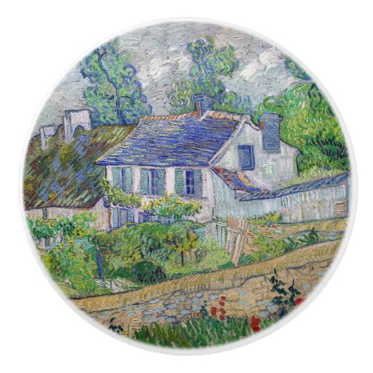 Vincent van Gogh - Houses bij Auvers Keramische Knop (Voorkant)