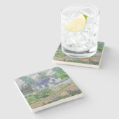 Vincent van Gogh - Houses bij Auvers Stenen Onderzetter (Zijkant)