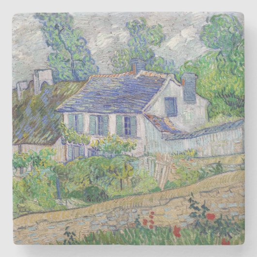 Vincent van Gogh - Houses bij Auvers Stenen Onderzetter (Voorkant)